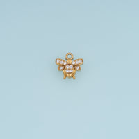 Crystal Bee Pendant,14K Gold Sparkling Rhinestone Honey Bee Charm DIY Charm for Necklace Bracelet Making