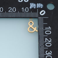 Ampersand Symbol Pendant,14K Gold Silver Minimalist Letter Charm DIY Charm for Necklace Bracelet Making