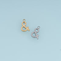 Ampersand Symbol Pendant,14K Gold Silver Minimalist Letter Charm DIY Charm for Necklace Bracelet Making