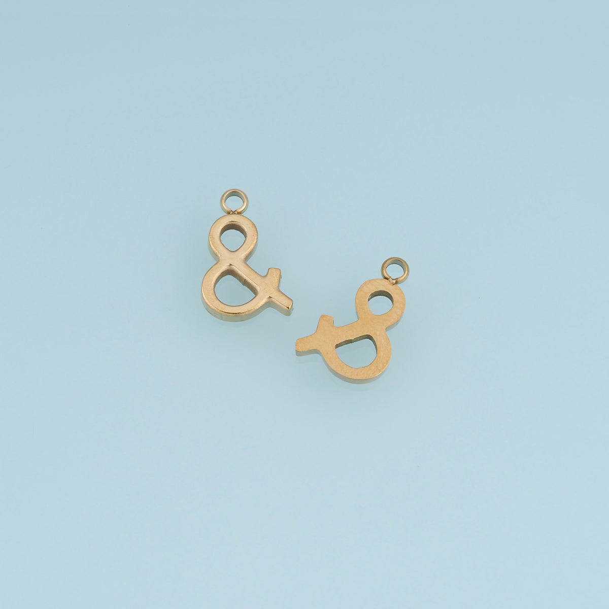 Ampersand Symbol Pendant,14K Gold Silver Minimalist Letter Charm DIY Charm for Necklace Bracelet Making