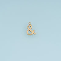 Ampersand Symbol Pendant,14K Gold Silver Minimalist Letter Charm DIY Charm for Necklace Bracelet Making