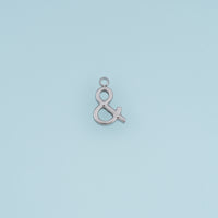 Ampersand Symbol Pendant,14K Gold Silver Minimalist Letter Charm DIY Charm for Necklace Bracelet Making