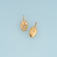 Sculpted Oval Leaf Pendant,14K Gold Silver Curved Leaf Crystal Charm DIY Charm for Necklace Bracelet Making