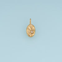 Sculpted Oval Leaf Pendant,14K Gold Silver Curved Leaf Crystal Charm DIY Charm for Necklace Bracelet Making