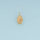 Sculpted Oval Leaf Pendant,14K Gold Silver Curved Leaf Crystal Charm DIY Charm for Necklace Bracelet Making