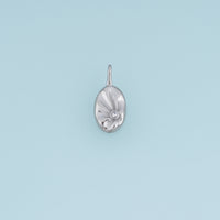 Sculpted Oval Leaf Pendant,14K Gold Silver Curved Leaf Crystal Charm DIY Charm for Necklace Bracelet Making