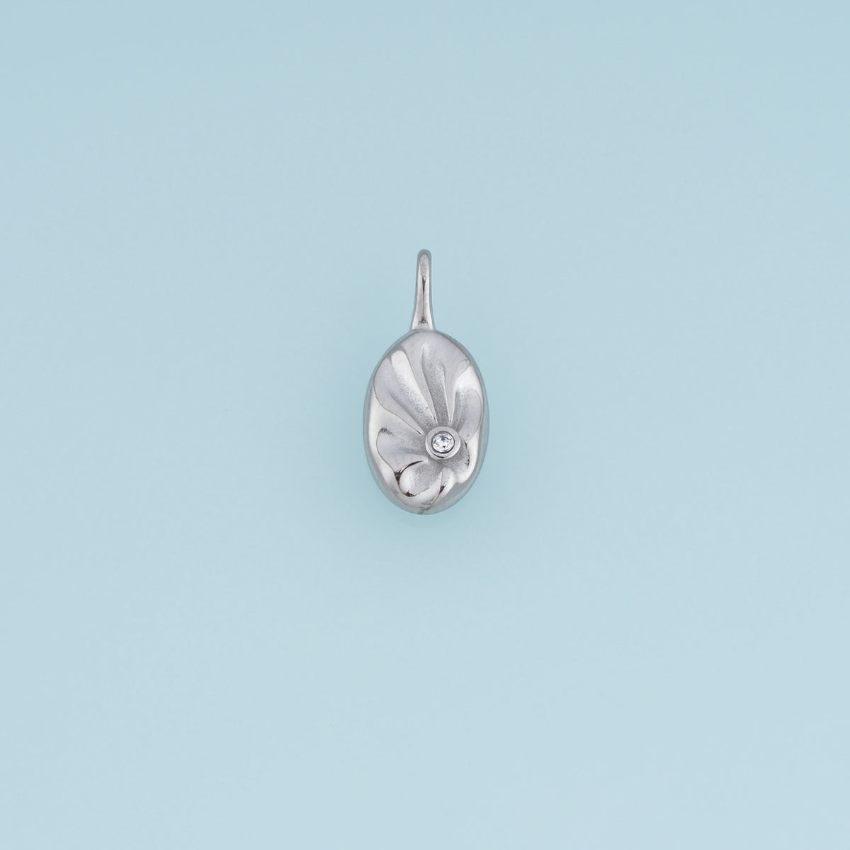 Sculpted Oval Leaf Pendant,14K Gold Silver Curved Leaf Crystal Charm DIY Charm for Necklace Bracelet Making