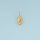 Sculpted Rhombus Leaf Pendant,14K Gold Silver Crystal Accent Botanical Charm DIY Charm for Necklace Bracelet Making