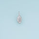 Sculpted Rhombus Leaf Pendant,14K Gold Silver Crystal Accent Botanical Charm DIY Charm for Necklace Bracelet Making
