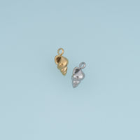 Spiral Seashell Pendant,14K Gold Silver 3D Conch Shell Charm DIY Charm for Necklace Bracelet Making
