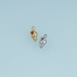 Spiral Seashell Pendant,14K Gold Silver 3D Conch Shell Charm DIY Charm for Necklace Bracelet Making