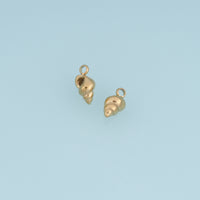 Spiral Seashell Pendant,14K Gold Silver 3D Conch Shell Charm DIY Charm for Necklace Bracelet Making