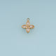 Four Petal Crystal Flower Pendant,14K Gold Silver Elegant Floral Charm DIY Charm for Necklace Bracelet Making