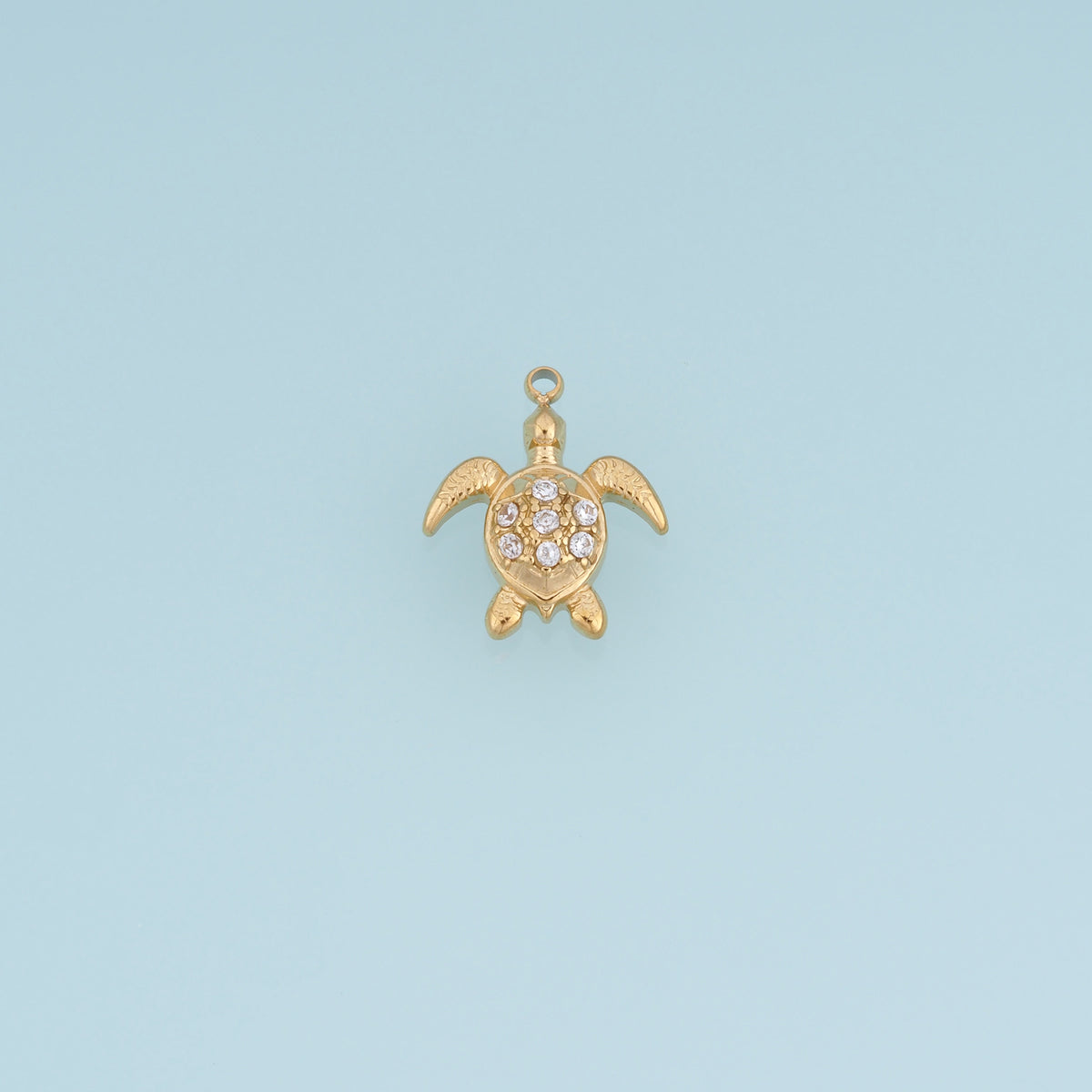 Sea Turtle Crystal Pendant,14K Gold Silver Sparkling Rhinestone Turtle Charm DIY Charm for Necklace Bracelet Making