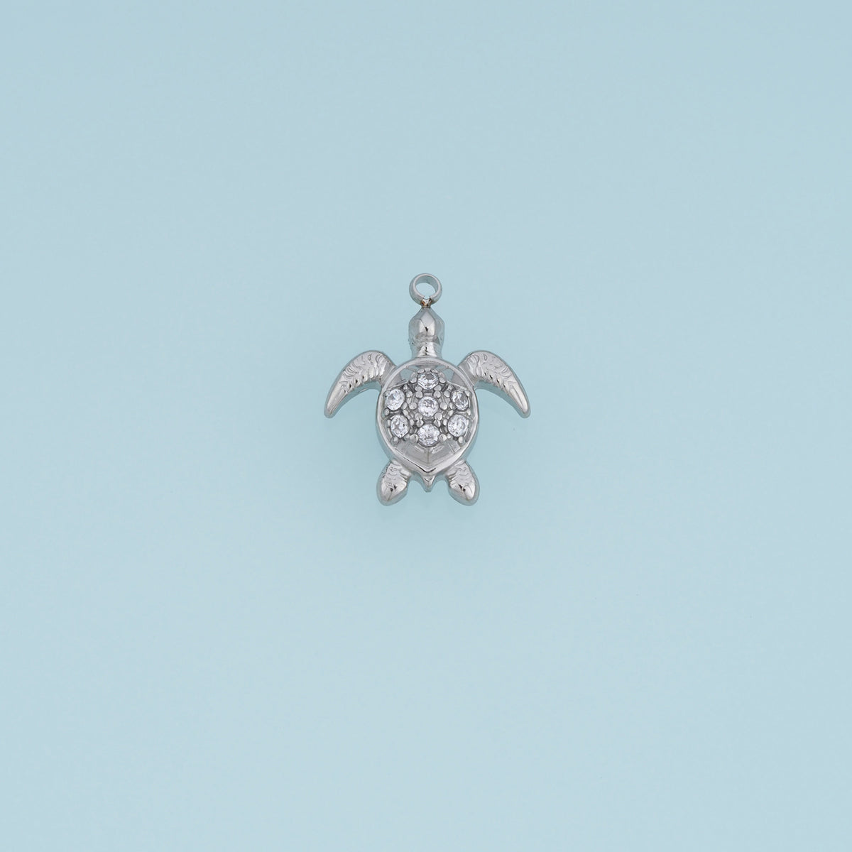 Sea Turtle Crystal Pendant,14K Gold Silver Sparkling Rhinestone Turtle Charm DIY Charm for Necklace Bracelet Making