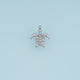 Sea Turtle Crystal Pendant,14K Gold Silver Sparkling Rhinestone Turtle Charm DIY Charm for Necklace Bracelet Making