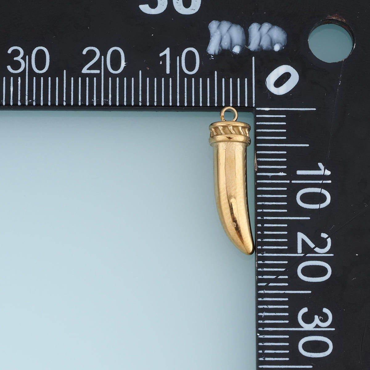 Gold Horn Pendant,14K Gold Vintage Curved Tusk Charm DIY Charm for Necklace Bracelet Making