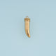 Gold Horn Pendant,14K Gold Vintage Curved Tusk Charm DIY Charm for Necklace Bracelet Making