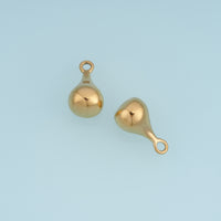 Puffy Teardrop Pendant,14K Gold Silver Polished 3D Drop Charm DIY Charm for Necklace Bracelet Making