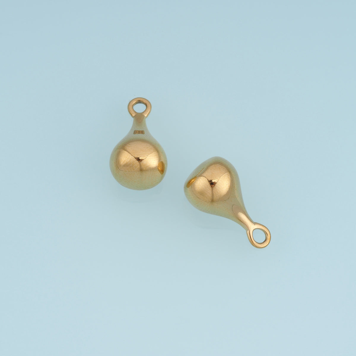 Puffy Teardrop Pendant,14K Gold Silver Polished 3D Drop Charm DIY Charm for Necklace Bracelet Making