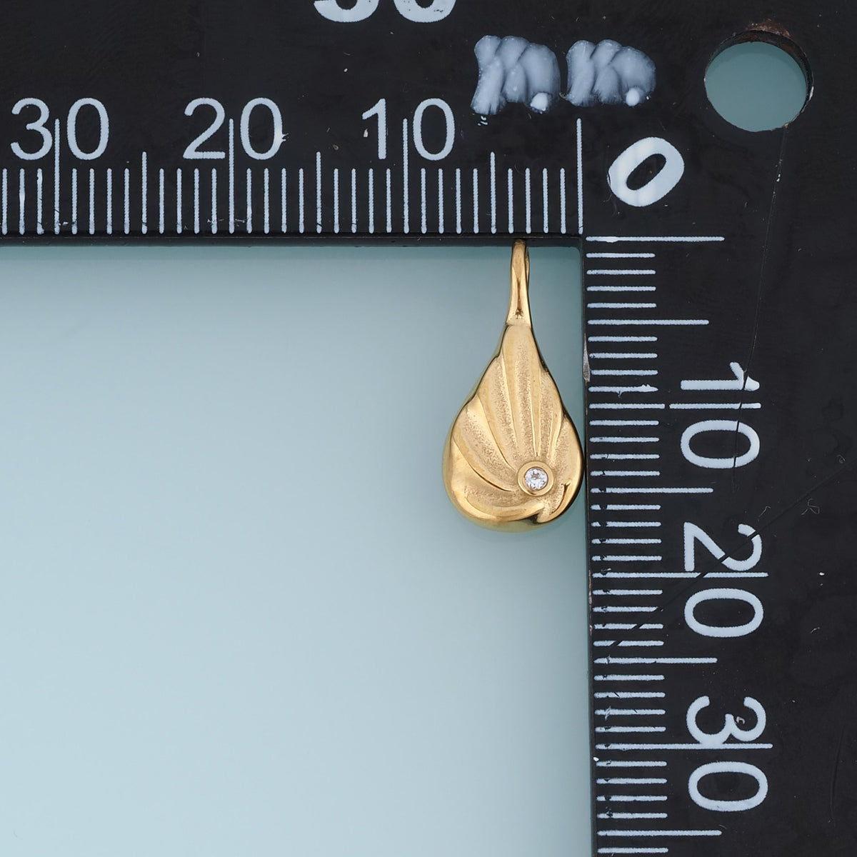 Sculpted Teardrop Leaf Pendant,14K Gold Silver Crystal Accent Botanical Charm DIY Charm for Necklace Bracelet Making