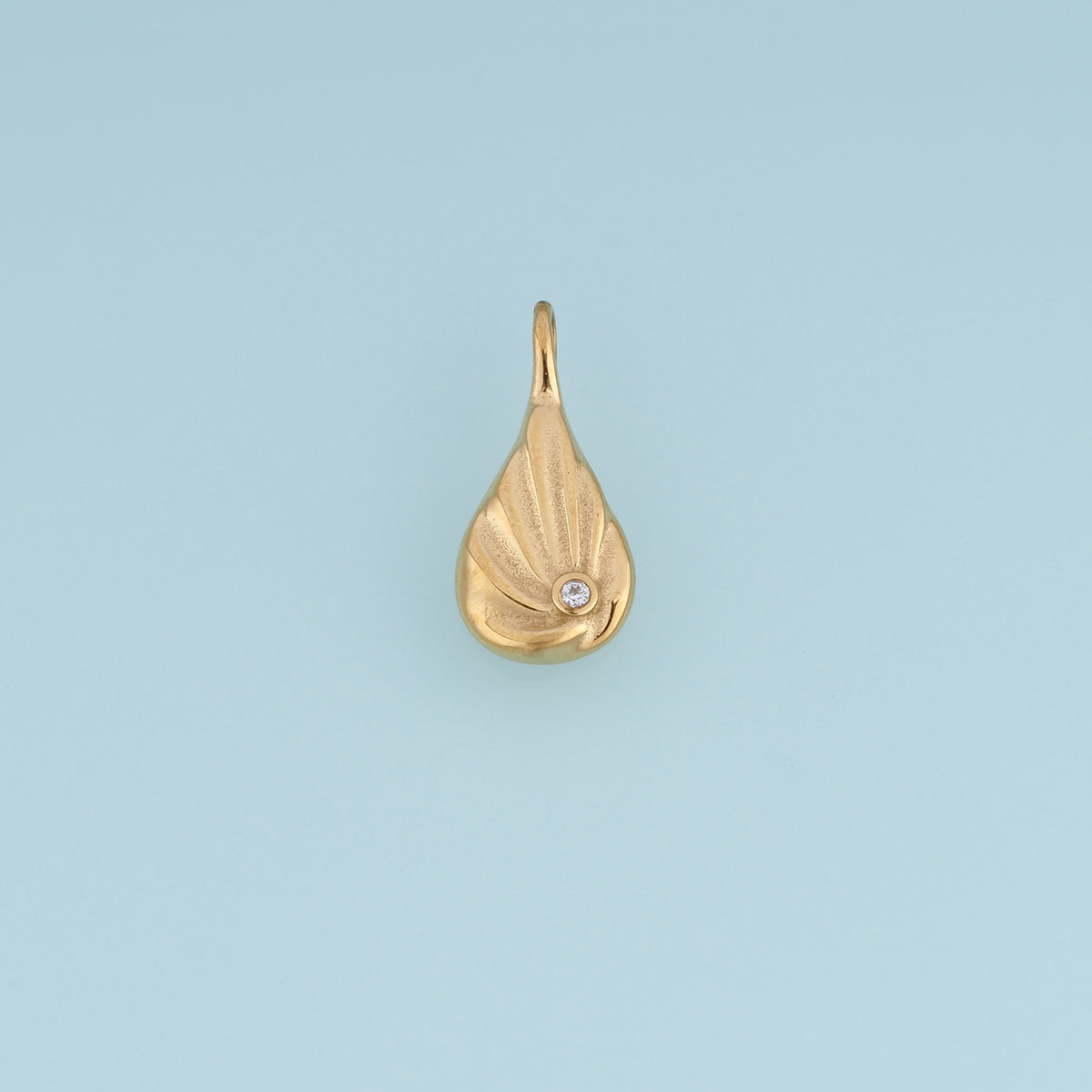 Sculpted Teardrop Leaf Pendant,14K Gold Silver Crystal Accent Botanical Charm DIY Charm for Necklace Bracelet Making
