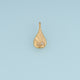 Sculpted Teardrop Leaf Pendant,14K Gold Silver Crystal Accent Botanical Charm DIY Charm for Necklace Bracelet Making