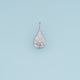 Sculpted Teardrop Leaf Pendant,14K Gold Silver Crystal Accent Botanical Charm DIY Charm for Necklace Bracelet Making