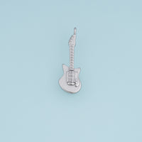 Electric Guitar Pendant,14K Gold Silver Musical Instrument Charm DIY Charm for Necklace Bracelet Making