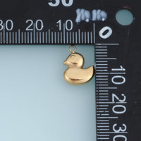 3D Duck Pendant,14K Gold Silver Cute Rubber Duck Charm DIY Charm for Necklace Bracelet Making