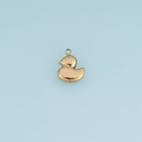 3D Duck Pendant,14K Gold Silver Cute Rubber Duck Charm DIY Charm for Necklace Bracelet Making