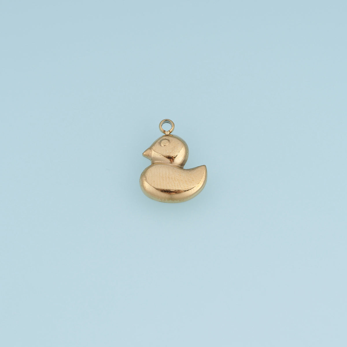 3D Duck Pendant,14K Gold Silver Cute Rubber Duck Charm DIY Charm for Necklace Bracelet Making