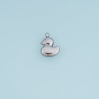3D Duck Pendant,14K Gold Silver Cute Rubber Duck Charm DIY Charm for Necklace Bracelet Making