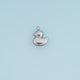 3D Duck Pendant,14K Gold Silver Cute Rubber Duck Charm DIY Charm for Necklace Bracelet Making
