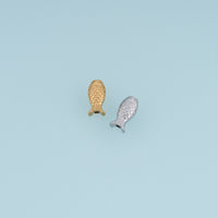 Fish Shaped Beads,14K Gold Silver Textured Fish Beads DIY Jewelry Beads for Necklace Bracelet Making