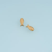 Fish Shaped Beads,14K Gold Silver Textured Fish Beads DIY Jewelry Beads for Necklace Bracelet Making