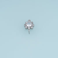 Crystal Flower Connector,14K Gold Silver Sparkling Round Floral Charm DIY Connector for Necklace Bracelet Making