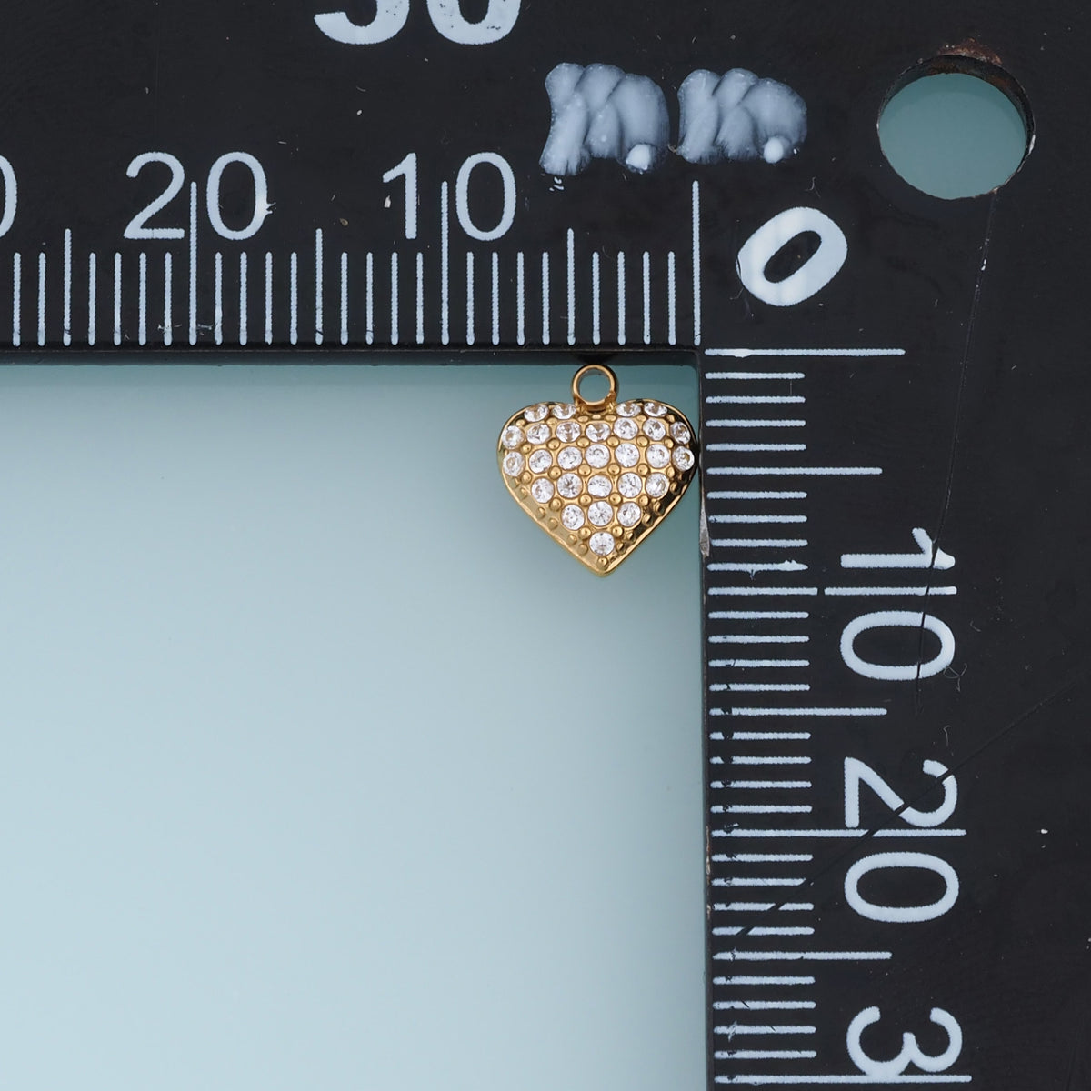 Sparkling Crystal Heart Pendant,14K Gold Silver Rhinestone Heart Charm DIY Charm for Necklace Bracelet Making