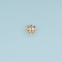 Sparkling Crystal Heart Pendant,14K Gold Silver Rhinestone Heart Charm DIY Charm for Necklace Bracelet Making