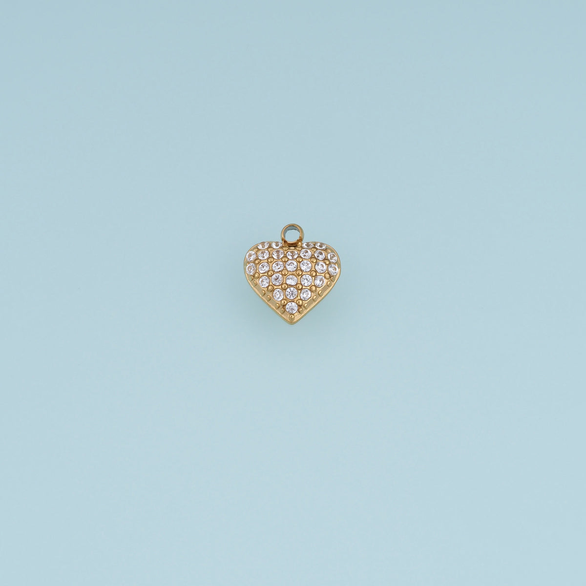 Sparkling Crystal Heart Pendant,14K Gold Silver Rhinestone Heart Charm DIY Charm for Necklace Bracelet Making