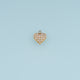 Sparkling Crystal Heart Pendant,14K Gold Silver Rhinestone Heart Charm DIY Charm for Necklace Bracelet Making
