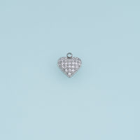 Sparkling Crystal Heart Pendant,14K Gold Silver Rhinestone Heart Charm DIY Charm for Necklace Bracelet Making