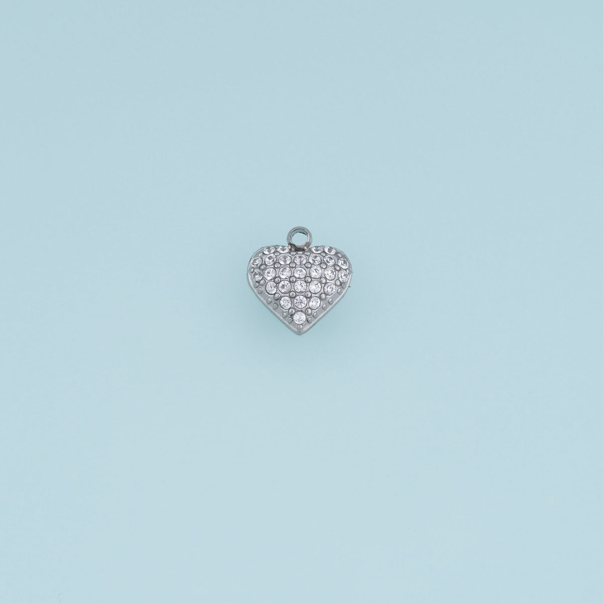Sparkling Crystal Heart Pendant,14K Gold Silver Rhinestone Heart Charm DIY Charm for Necklace Bracelet Making