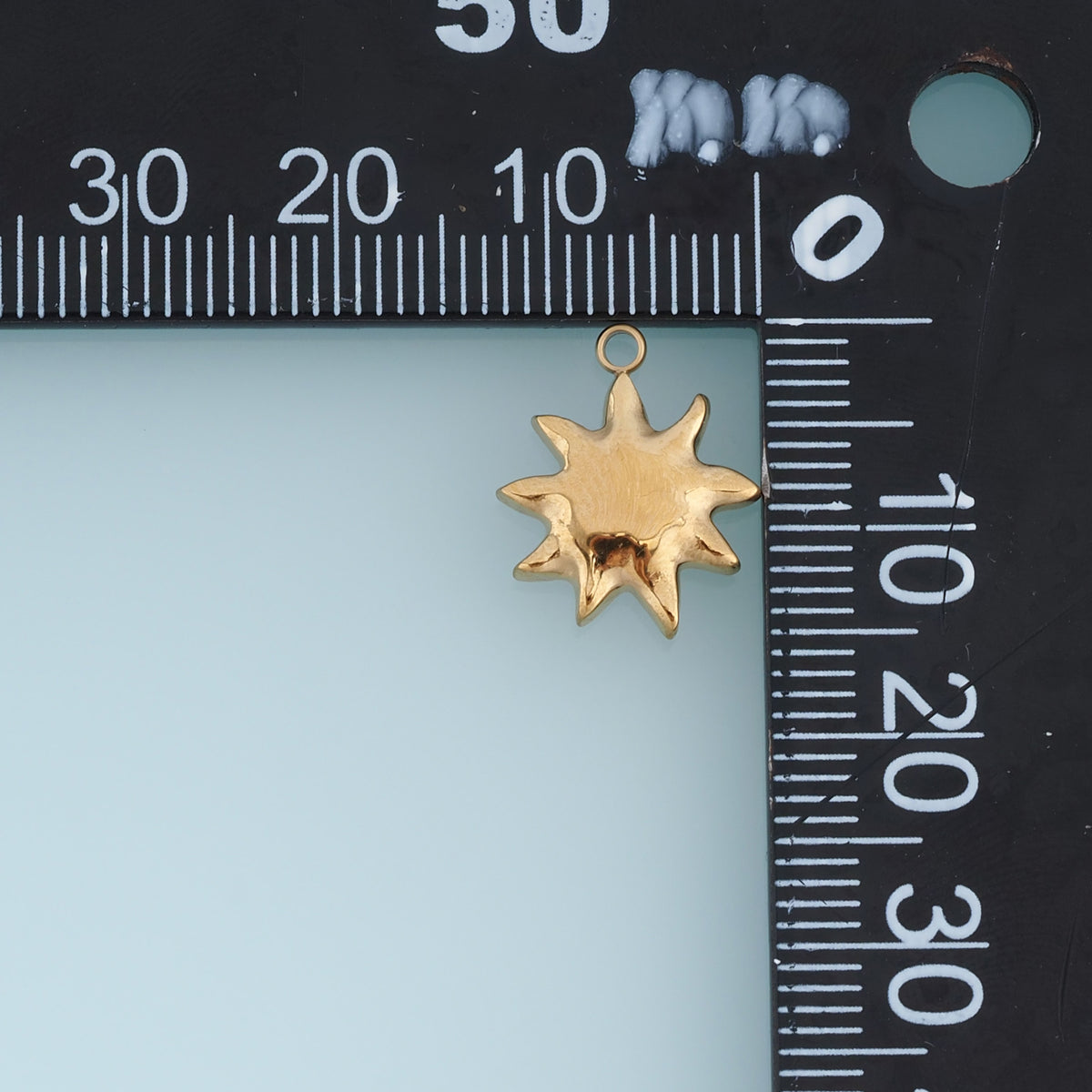 Irregular Sunburst Pendant,14K Gold Silver Puffy Celestial Sun Charm DIY Charm for Necklace Bracelet Making