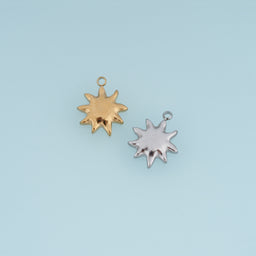 Irregular Sunburst Pendant,14K Gold Silver Puffy Celestial Sun Charm DIY Charm for Necklace Bracelet Making
