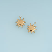 Irregular Sunburst Pendant,14K Gold Silver Puffy Celestial Sun Charm DIY Charm for Necklace Bracelet Making