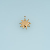 Irregular Sunburst Pendant,14K Gold Silver Puffy Celestial Sun Charm DIY Charm for Necklace Bracelet Making