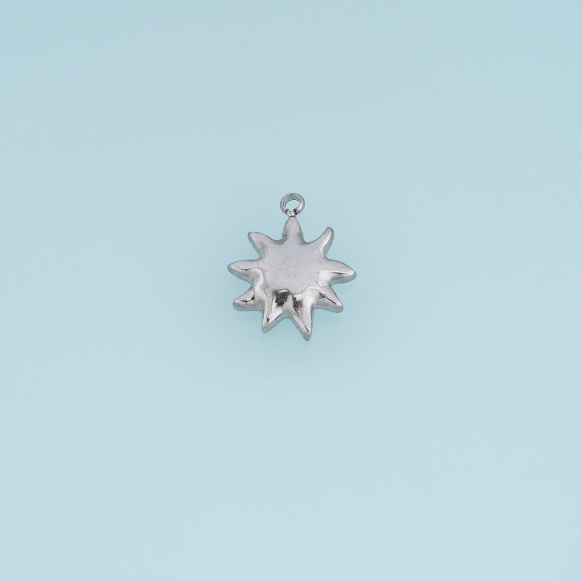 Irregular Sunburst Pendant,14K Gold Silver Puffy Celestial Sun Charm DIY Charm for Necklace Bracelet Making