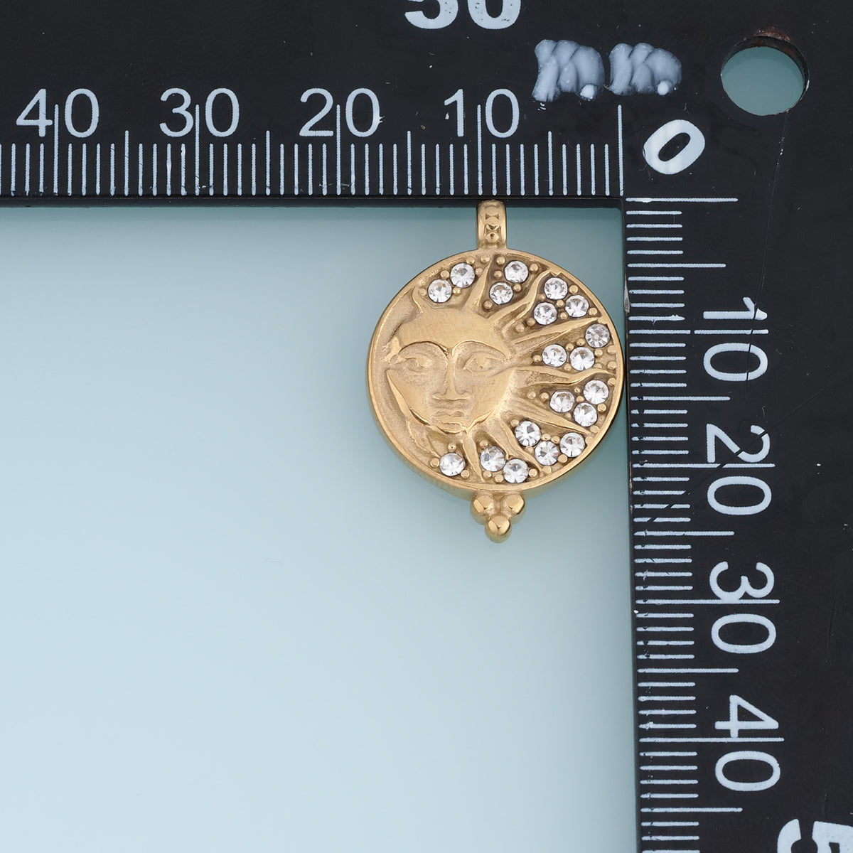 Celestial Sun Face Pendant,14K Gold Silver Vintage Crystal Sunburst Charm DIY Charm for Necklace Bracelet Making