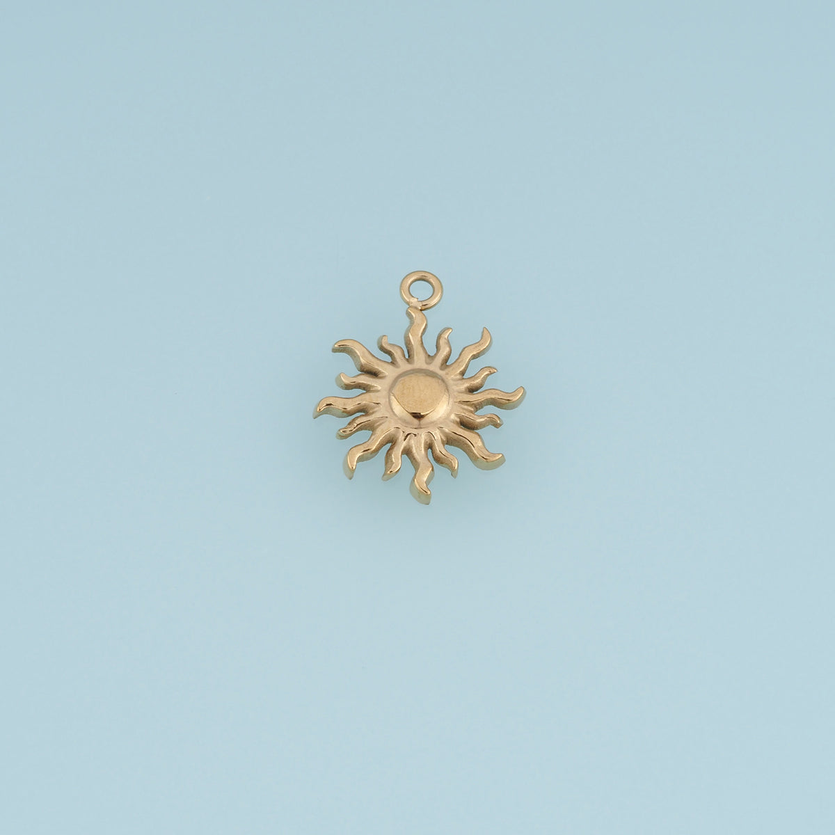 Wavy Sunburst Pendant,14K Gold Silver 3D Radiant Sun Charm DIY Charm for Necklace Bracelet Making